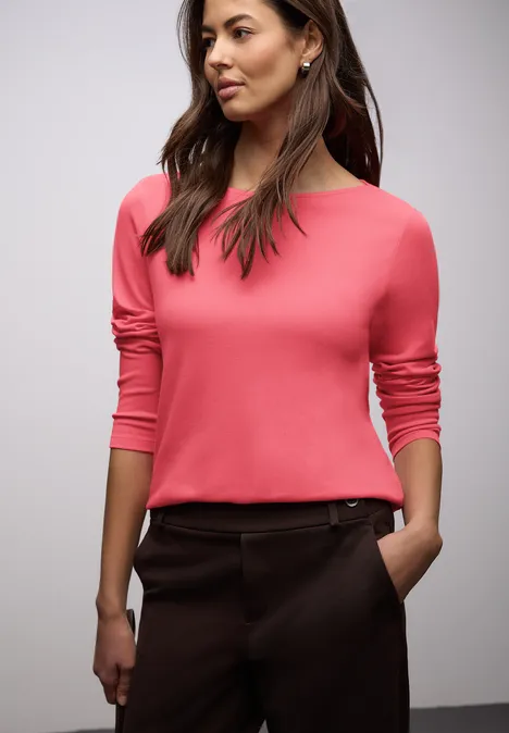 Shirt in Unifarbe striking coral Shirt in Unifarbe striking coral