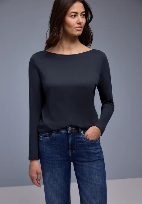 Shirt in Unifarbe shadowed navy Shirt in Unifarbe shadowed navy