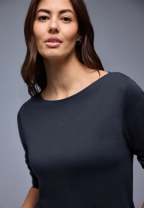 Shirt in Unifarbe shadowed navy Shirt in Unifarbe shadowed navy