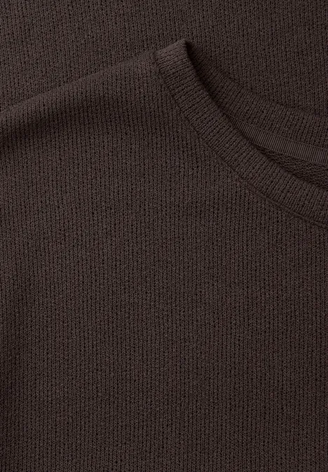 T-shirt à col rond en tricot espresso brown T-shirt à col rond en tricot espresso brown