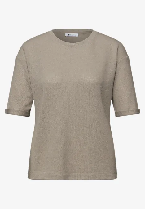 T-shirt à col rond en tricot timeless beige T-shirt à col rond en tricot timeless beige