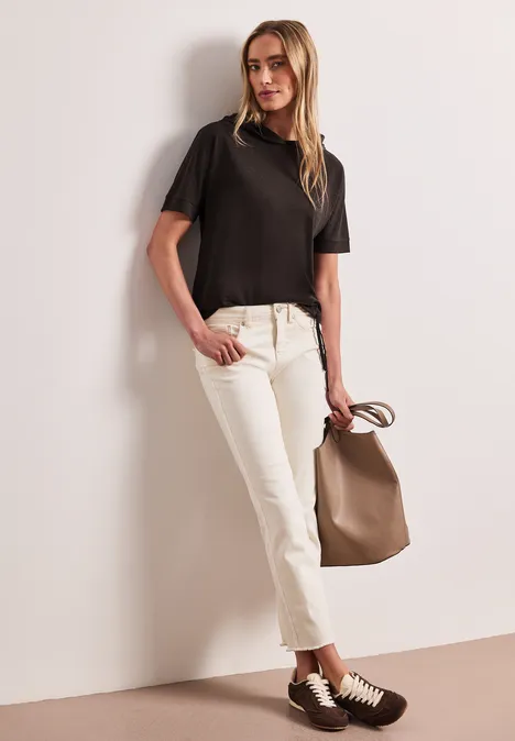 T-shirt à manches courtes avec capuche et cordon de serrage espresso brown T-shirt à manches courtes avec capuche et cordon de serrage espresso brown