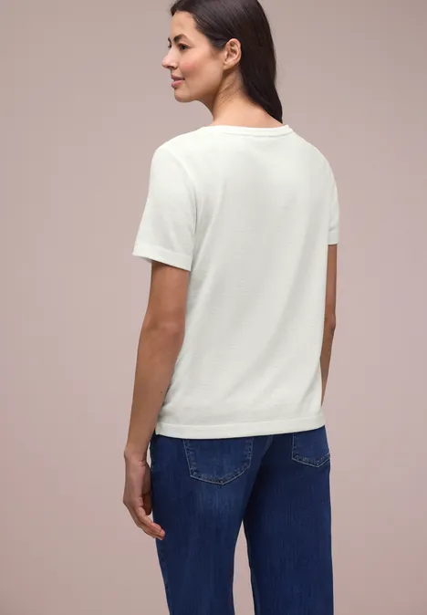 T-Shirt mit Rundhals und Wording off white T-Shirt mit Rundhals und Wording off white