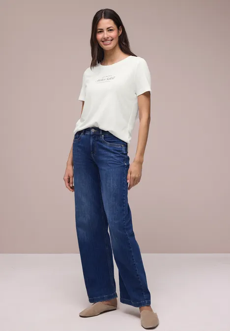 T-Shirt mit Rundhals und Wording off white T-Shirt mit Rundhals und Wording off white