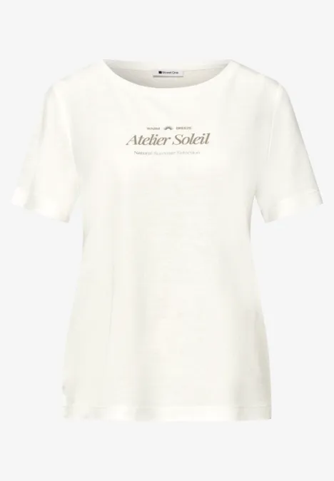 T-Shirt mit Rundhals und Wording off white T-Shirt mit Rundhals und Wording off white