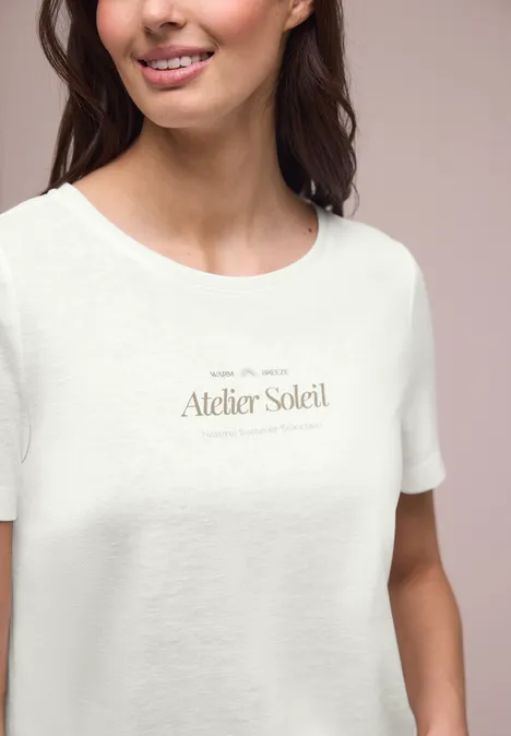 T-Shirt mit Rundhals und Wording off white T-Shirt mit Rundhals und Wording off white