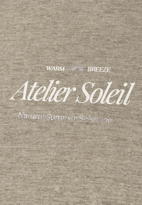 T-Shirt mit Rundhals und Wording timeless beige T-Shirt mit Rundhals und Wording timeless beige