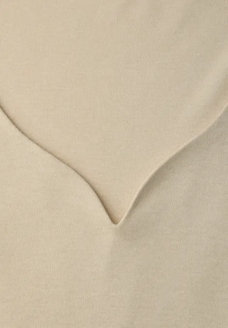 Shirt mit Herzausschnitt cotton beige