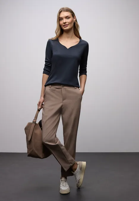 Shirt mit Herzausschnitt shadowed navy