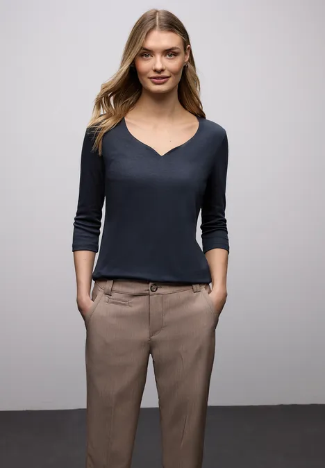 Shirt mit Herzausschnitt shadowed navy