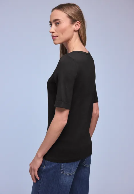 Shirt met omslag Black