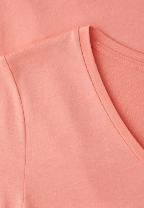 T-Shirt mit Turn-Up light apricot