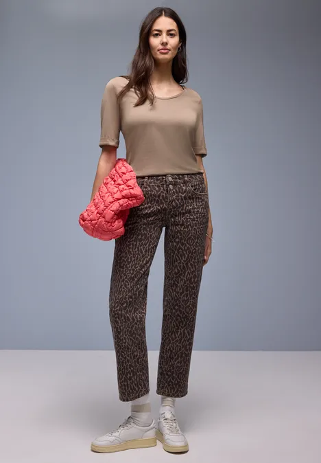 T-Shirt mit Turn-Up light terra mocha