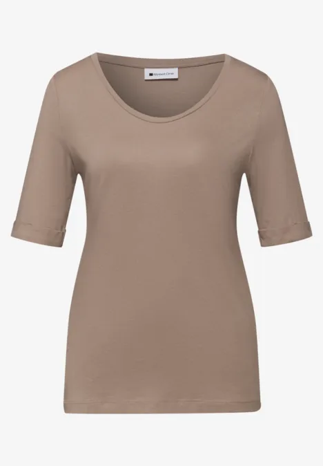 T-Shirt mit Turn-Up light terra mocha