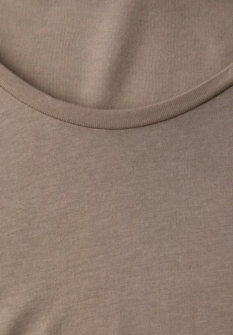 T-Shirt mit Turn-Up light terra mocha