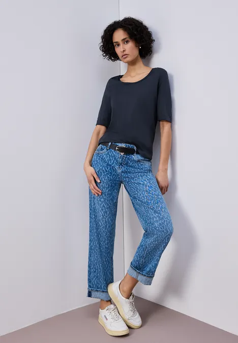 T-Shirt mit Turn-Up shadowed navy