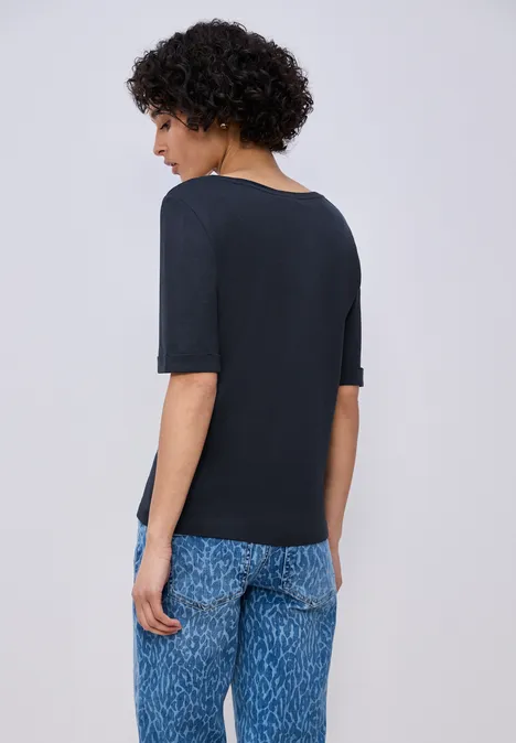 T-Shirt mit Turn-Up shadowed navy
