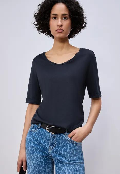 T-Shirt mit Turn-Up shadowed navy