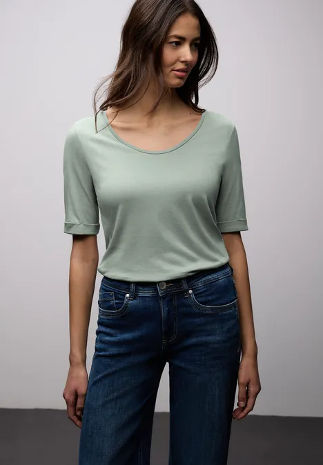 T-shirt avec turn-up dark mint green T-shirt avec turn-up dark mint green