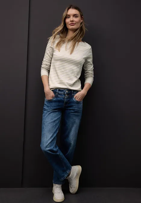 T-shirt à rayures cotton beige