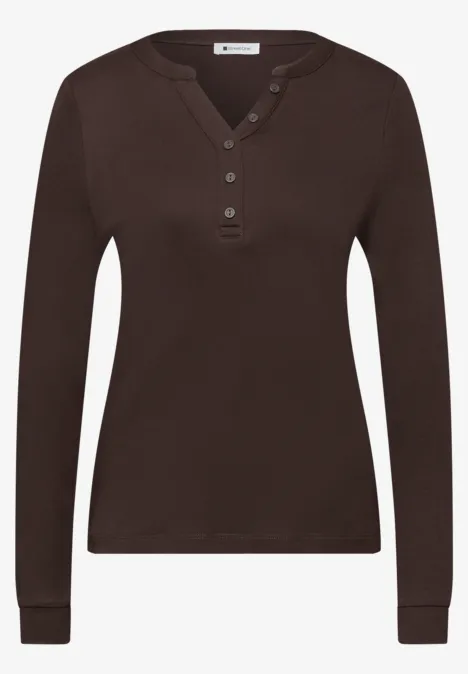 Shirt in Unifarbe molten earth