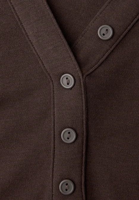 Shirt in Unifarbe molten earth