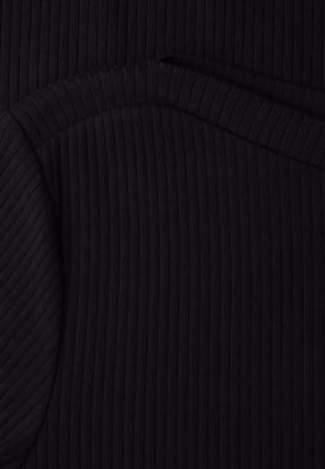 Shirt in Rippstruktur Black
