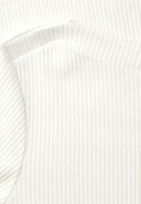 T-shirt à structure côtelée off white T-shirt à structure côtelée off white