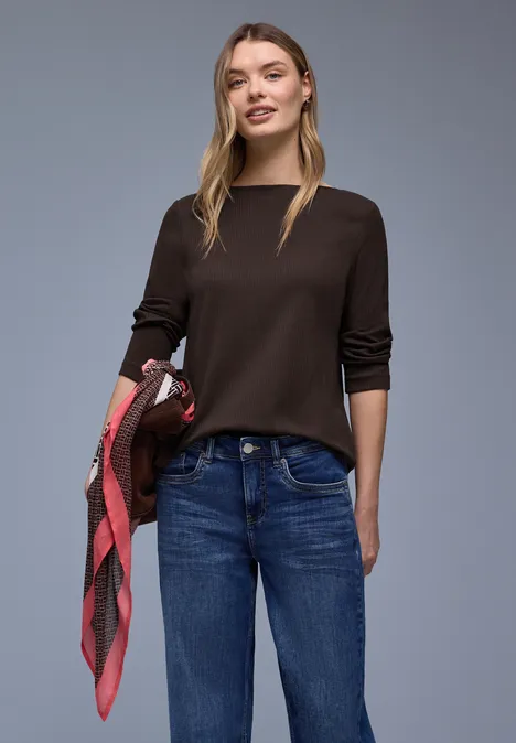 Shirt in Rippstruktur molten earth