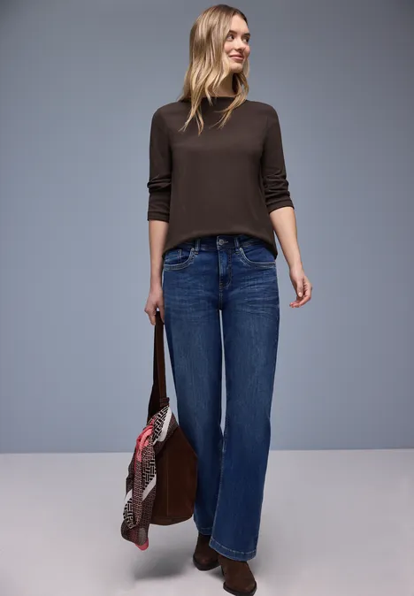 Shirt in Rippstruktur molten earth