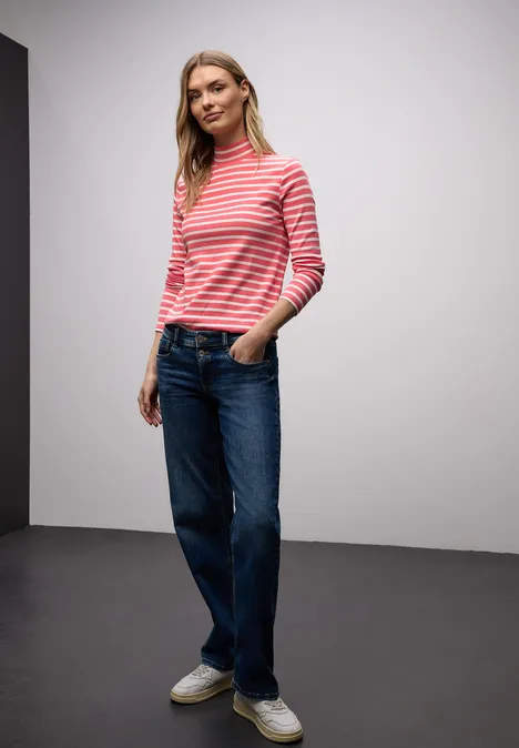 Gestreiftes Shirt striking coral