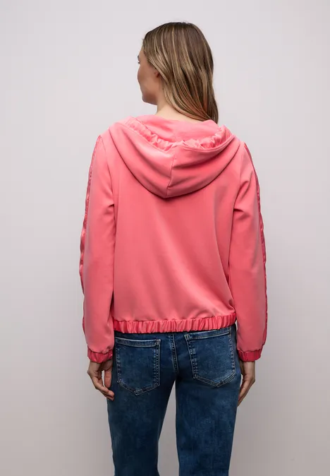 Hoodie jas striking coral