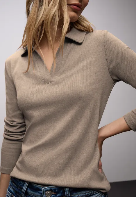 Poloshirt light terra mocha mel.