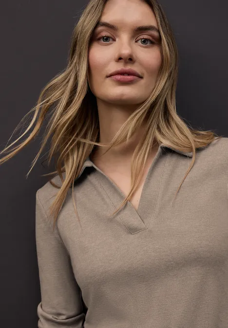 Poloshirt light terra mocha mel.