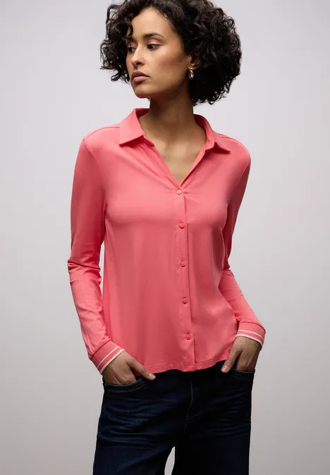 Shirt im Blusen-Look striking coral