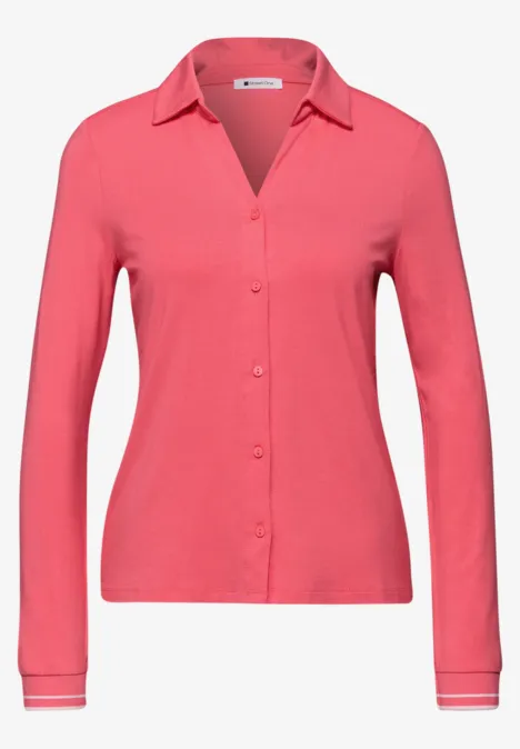 Shirt im Blusen-Look striking coral