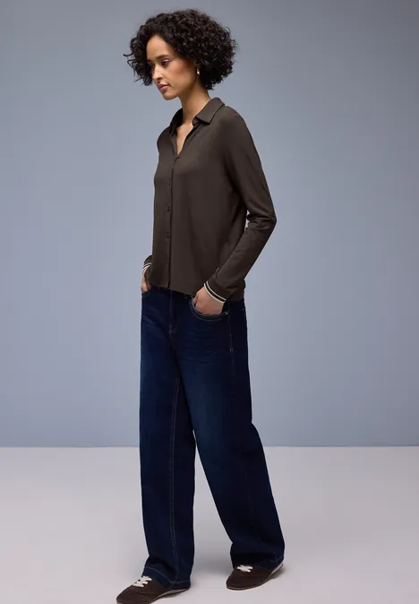 Shirt im Blusen-Look molten earth