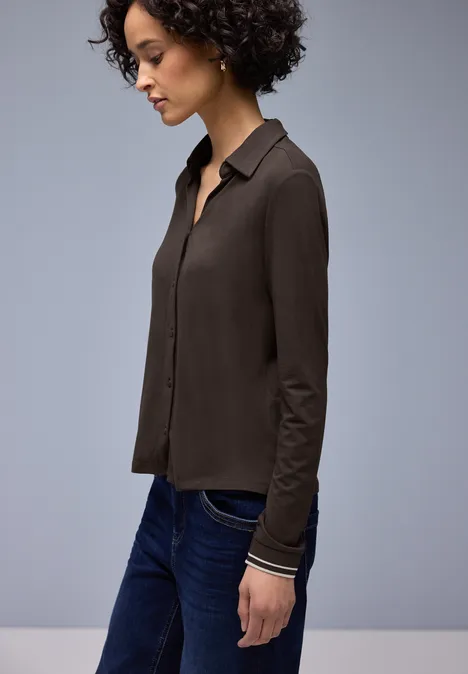 Shirt im Blusen-Look molten earth