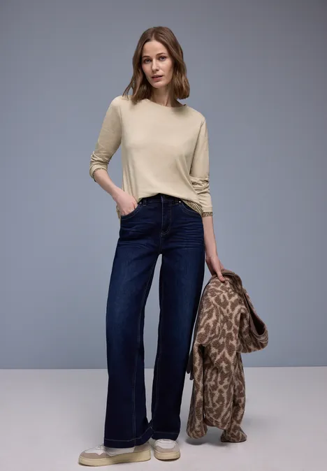 Shirt met leo details cotton beige