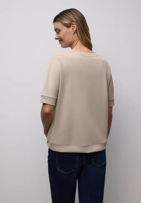 Shirt met leo borstzak cotton beige Shirt met leo borstzak cotton beige