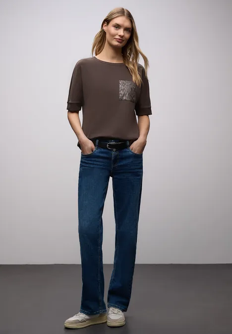 T-Shirt mit Leo-Brusttasche molten earth T-Shirt mit Leo-Brusttasche molten earth