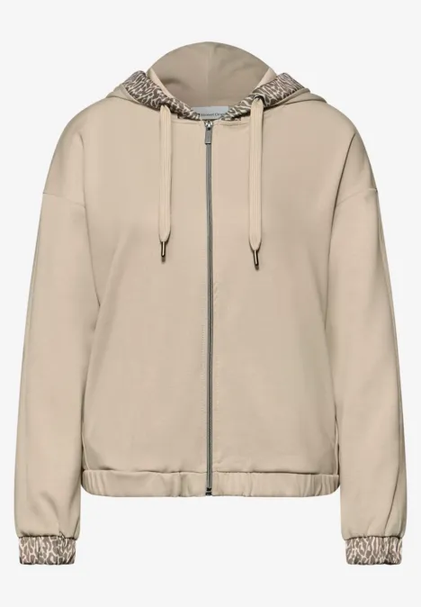 Hoodie jas cotton beige