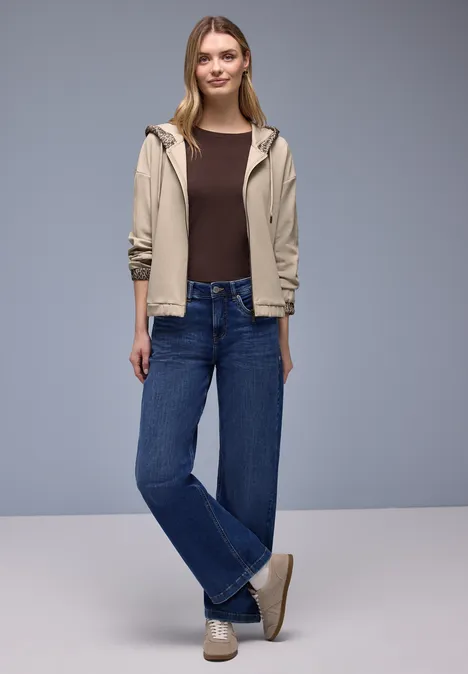 Hoodie jas cotton beige