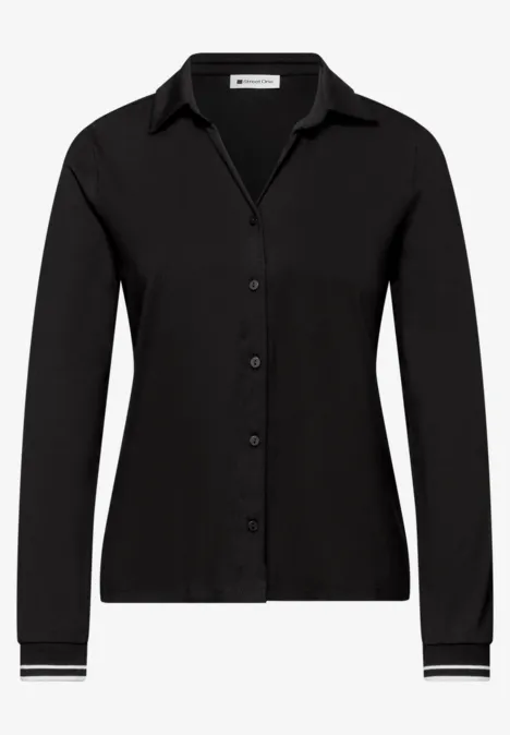 Bluzka z detalami w stylu college Black