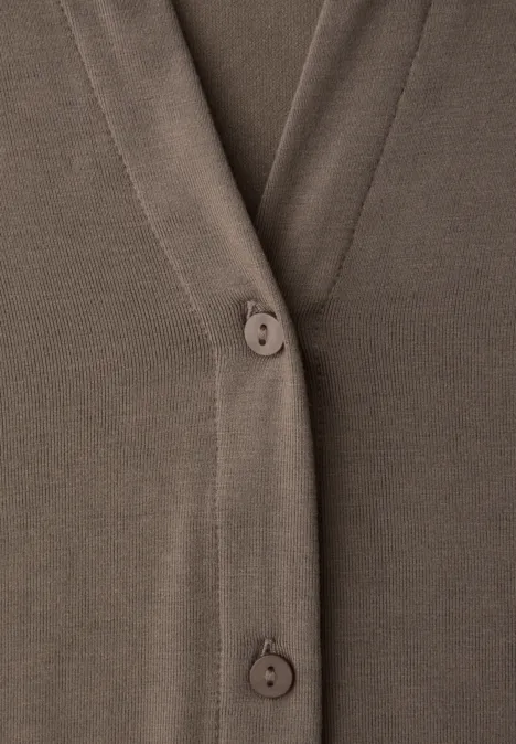 Bluzka z detalami w stylu college silk brown