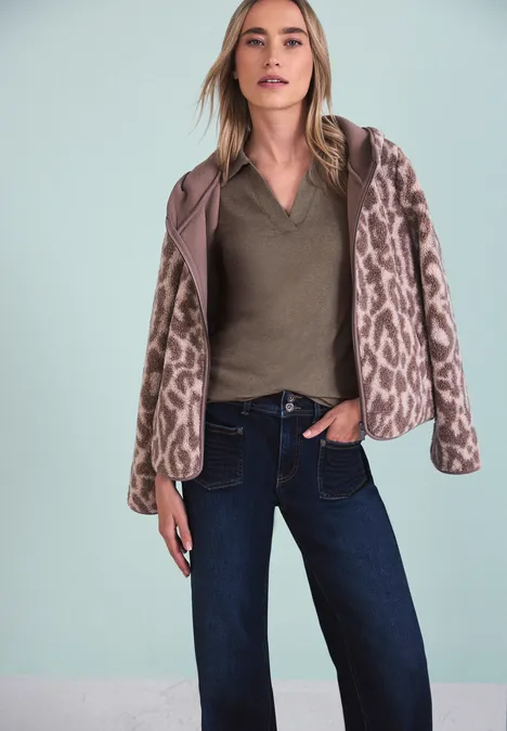 T-shirt au look chemisier silk brown