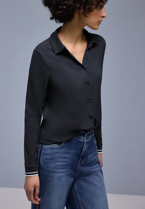 Shirt im Blusen-Look shadowed navy