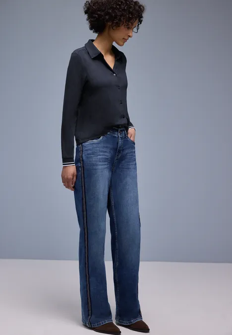 Shirt im Blusen-Look shadowed navy