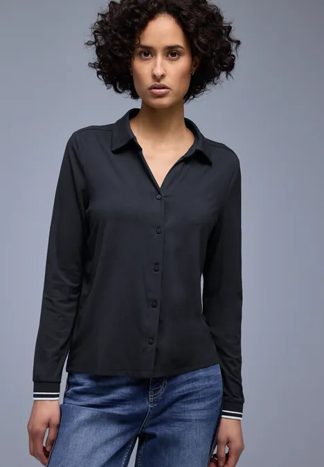 Shirt im Blusen-Look shadowed navy