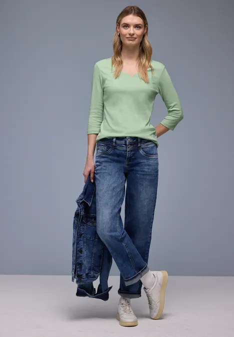 Shirt mit Herzausschnitt pale mint green